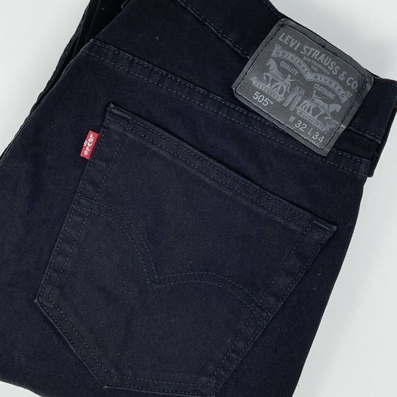 Levi's Other - Levi's 505 W32 L34 Black Straight Leg Regular Fit Men's Jeans